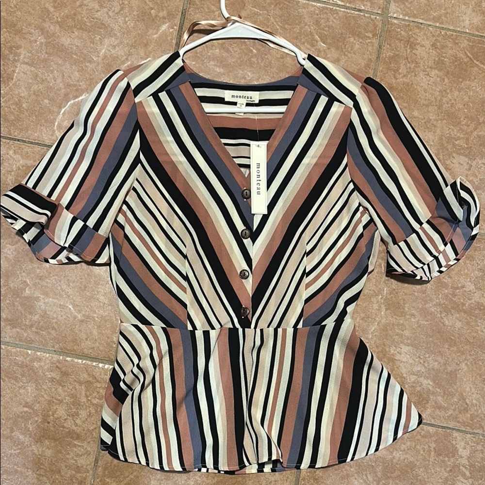 Mango Multicolor Striped Women's Top
